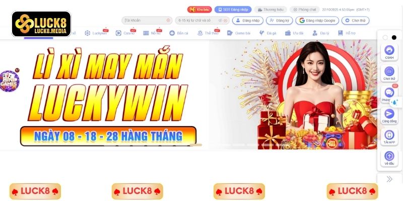 Hướng dẫn chi tiết các bước đăng nhập LUCK8